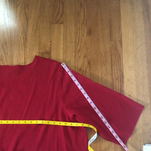 VTG Maggie Barnes Red & Black, Floral & Sequin Decor Blouse Tunic 22/24 WP - Picture 14 of 15